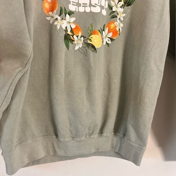 PacSun Golden Hour Take It Easy Orange Sage Green Pullover Sweatshirt XS/S - Picture 8 of 16